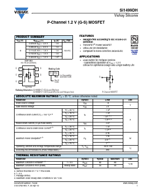 SI1499DH-T1-GE3 Datasheet PDF Vishay Semiconductors
