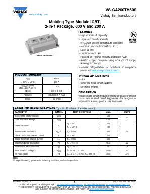 VS-GA200TH60S Datasheet PDF Vishay Semiconductors