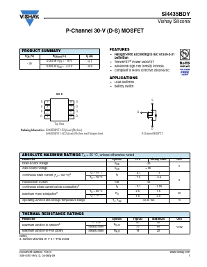 SI4435BDY-T1-GE3 Datasheet PDF Vishay Semiconductors