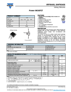 SIHF9540STL-E3A Datasheet PDF Vishay Semiconductors