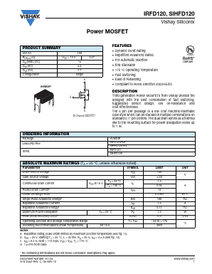 IRFD120 Datasheet PDF Vishay Semiconductors