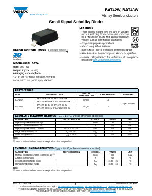 BAT43W-E3-18 Datasheet PDF Vishay Semiconductors