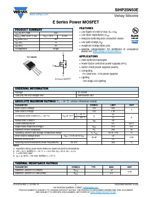 SIHP25N50E-GE3 Datasheet PDF Vishay Semiconductors