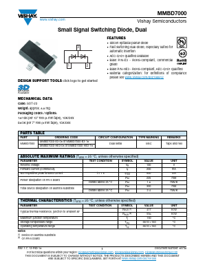 MMBD7000 Datasheet PDF Vishay Semiconductors