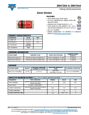 ZM4728A-GS08 Datasheet PDF Vishay Semiconductors