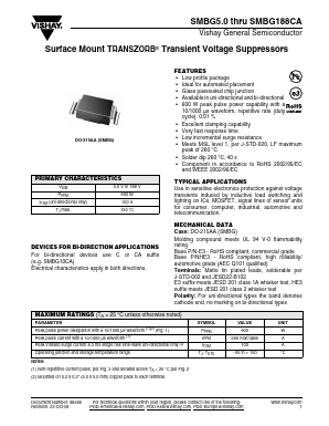 SMBG110CA-E3/52 Datasheet PDF Vishay Semiconductors
