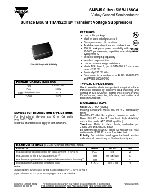 SMBJ10C Datasheet PDF Vishay Semiconductors