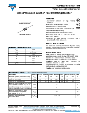 RGP15A-E3-54 Datasheet PDF Vishay Semiconductors
