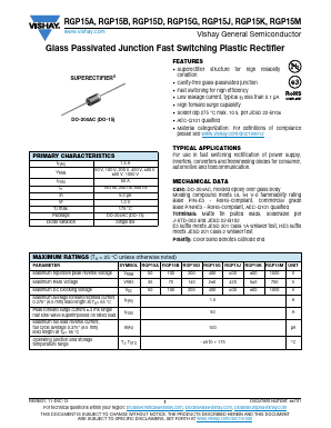 RGP15A Datasheet PDF Vishay Semiconductors