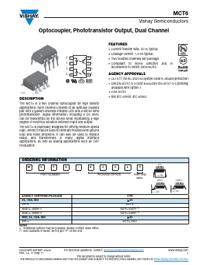 MCT6-X007T Datasheet PDF Vishay Semiconductors