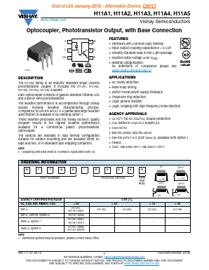 H11A3 Datasheet PDF Vishay Semiconductors
