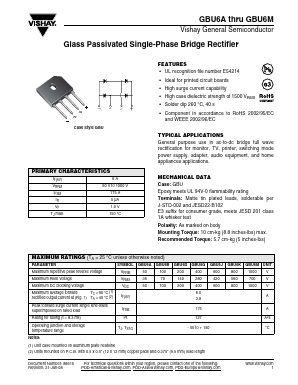 GBU6D-E3/51 Datasheet PDF Vishay Semiconductors