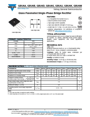 GBU6D-E3 Datasheet PDF Vishay Semiconductors