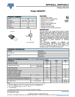 SIHFP350LC Datasheet PDF Vishay Semiconductors