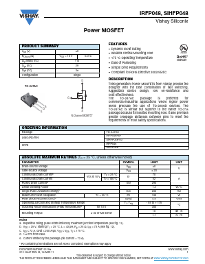 IRFP048PBF Datasheet PDF Vishay Semiconductors