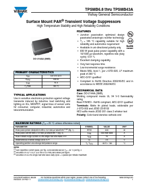 TPSMB11A Datasheet PDF Vishay Semiconductors