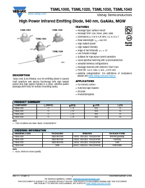 TSML1000 Datasheet PDF Vishay Semiconductors