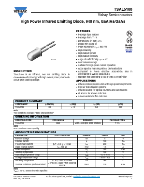 TSAL5100 Datasheet PDF Vishay Semiconductors