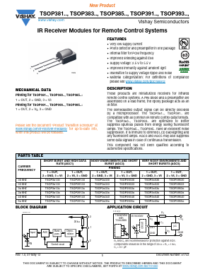 TSOP381 Datasheet PDF Vishay Semiconductors
