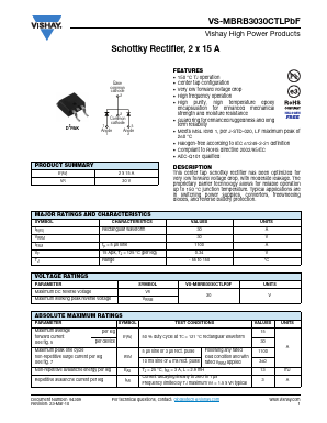 VS-MBRB3030CTLPBF Datasheet PDF Vishay Semiconductors