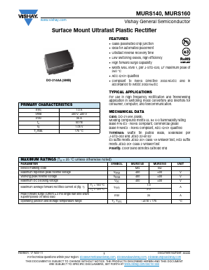 MURS140-E3/52T Datasheet PDF Vishay Semiconductors