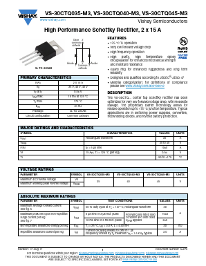 30CTQ040-M3 Datasheet PDF Vishay Semiconductors