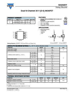 SI4202DY Datasheet PDF Vishay Semiconductors