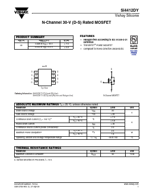 SI4412DY-T1-E3 Datasheet PDF Vishay Semiconductors