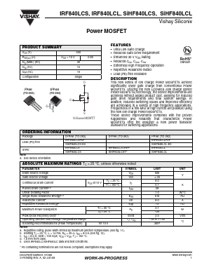 SIHF840LCST Datasheet PDF Vishay Semiconductors