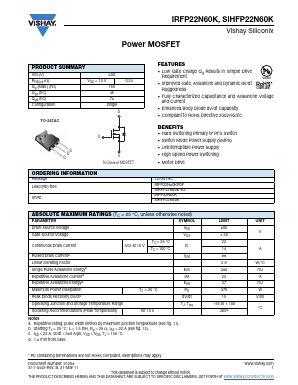 IRFP22N60K Datasheet PDF Vishay Semiconductors