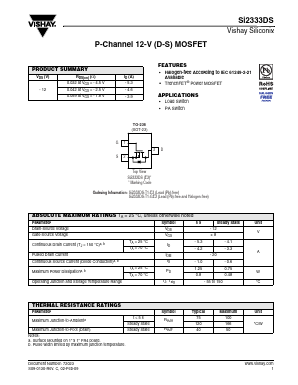 SI2333DS-T1-GE3 Datasheet PDF Vishay Semiconductors