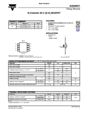 SI4688DY-T1-E3 Datasheet PDF Vishay Semiconductors