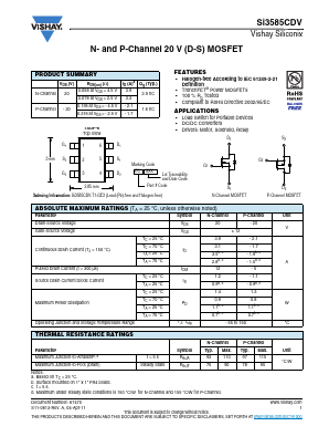SI3585CDV Datasheet PDF Vishay Semiconductors