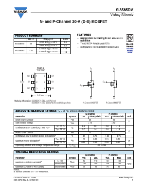 SI3585DV Datasheet PDF Vishay Semiconductors