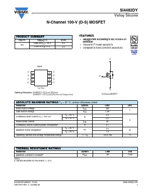 SI4482DY Datasheet PDF Vishay Semiconductors