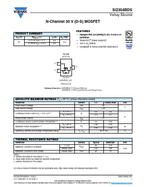 SI2304BDS-T1-E3 Datasheet PDF Vishay Semiconductors