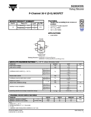 SI2303CDS-T1-E3 Datasheet PDF Vishay Semiconductors