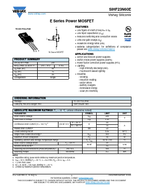 SIHF23N60E-GE3 Datasheet PDF Vishay Semiconductors