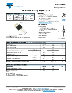 SUP70060E Datasheet PDF Vishay Semiconductors