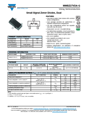 MMBZ27VDA-G3-18 Datasheet PDF Vishay Semiconductors