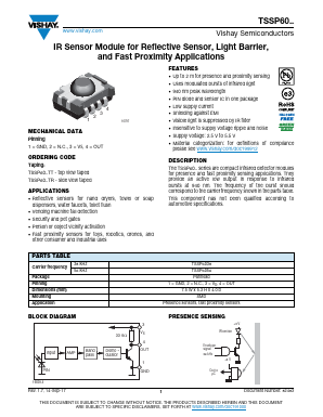 TSSP60 Datasheet PDF Vishay Semiconductors