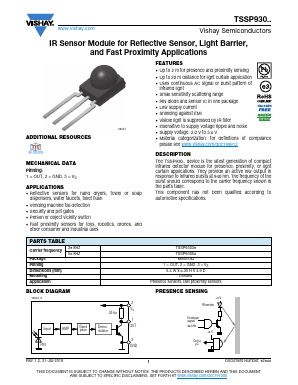 TSSP93038SS1 Datasheet PDF Vishay Semiconductors