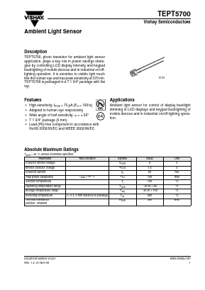 TEPT5700 Datasheet PDF Vishay Semiconductors