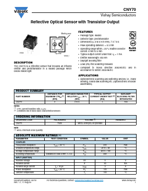 CNY70 Datasheet PDF Vishay Semiconductors