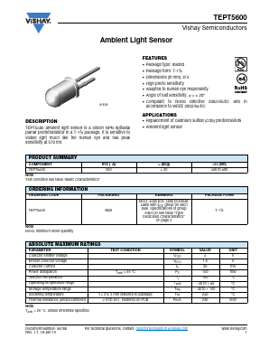 TEPT5600 Datasheet PDF Vishay Semiconductors