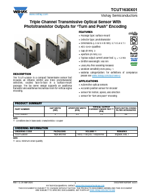 TCUT1630X01 Datasheet PDF Vishay Semiconductors