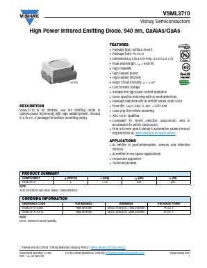 VSML3710 Datasheet PDF Vishay Semiconductors