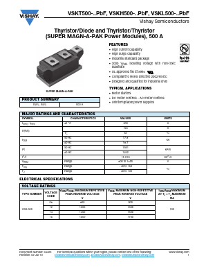 VSKT500-08PBF Datasheet PDF Vishay Semiconductors