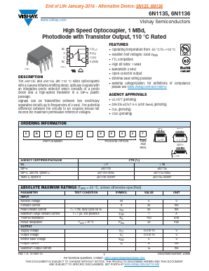 6N1136 Datasheet PDF Vishay Semiconductors