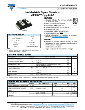VS-GA250SA60S Datasheet PDF Vishay Semiconductors